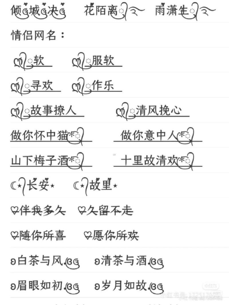 情侶個性名字