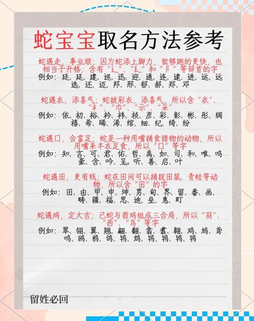 蛇年寶寶取名