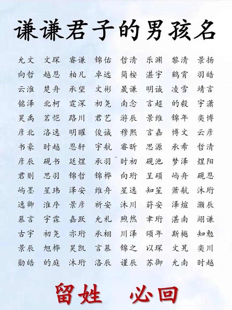 男生名字大全
