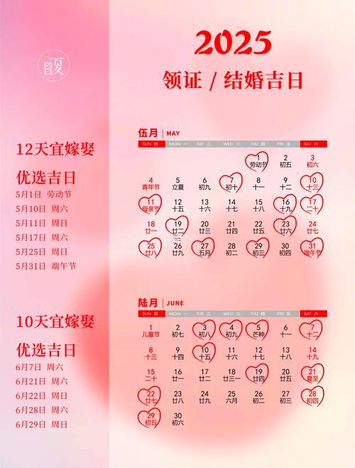 2025年8月相親吉日一覽表