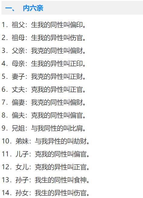 八字六親