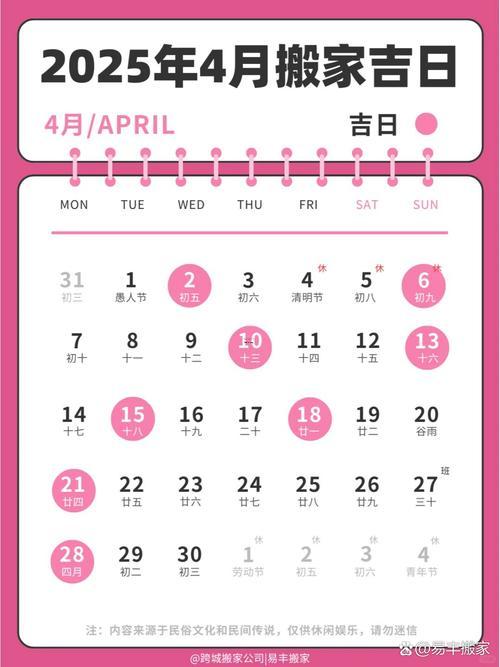 2026年農(nóng)歷4月吉日一覽表