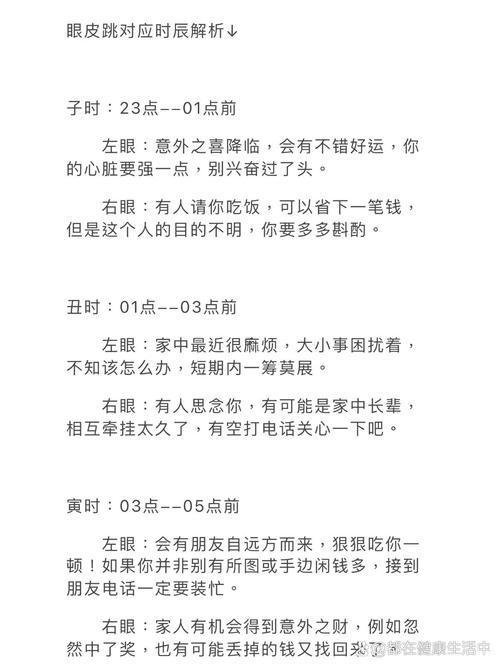 眼皮跳時(shí)間測(cè)吉兇法