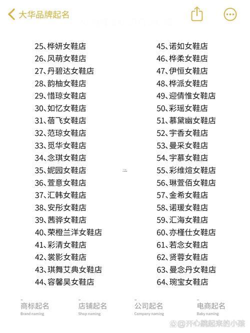 鞋店起名
