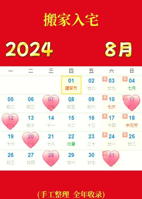喬遷入宅吉日8月份