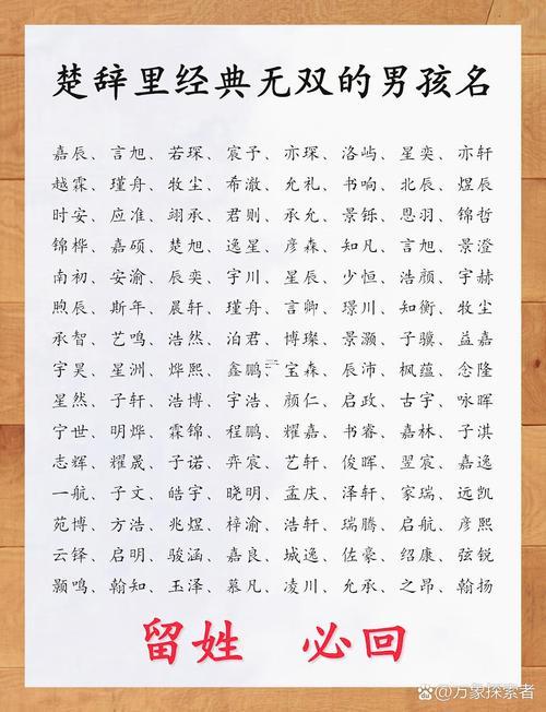 好聽的男名字
