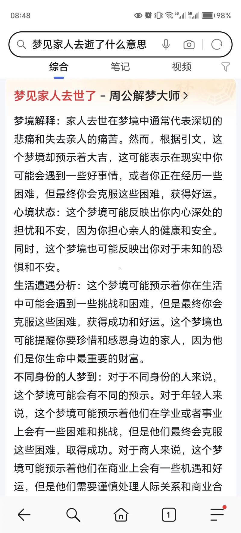 夢見去世的媽媽