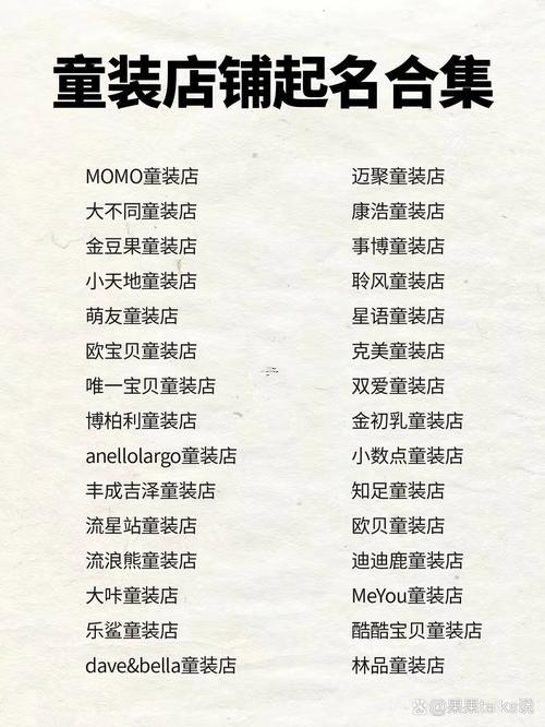 童裝店名字