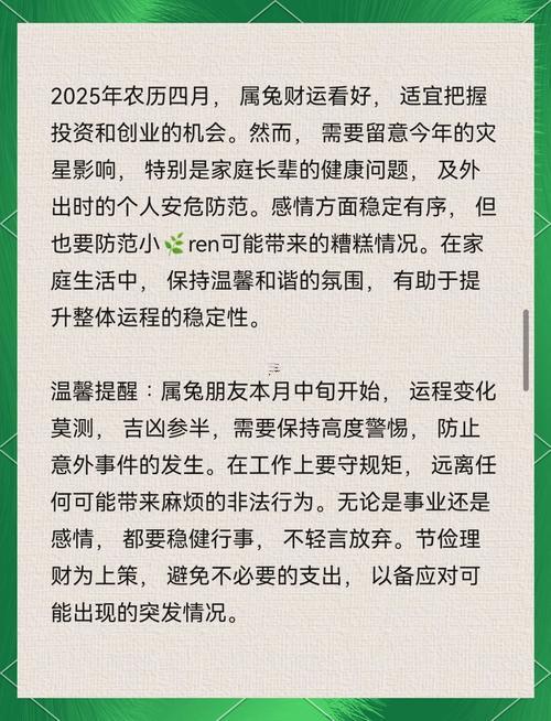 屬兔的2025年運(yùn)勢怎樣