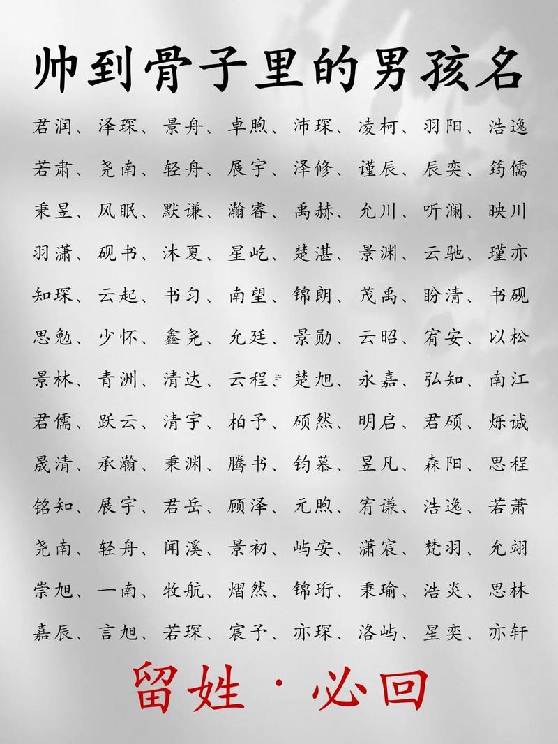 男孩子取名字大全