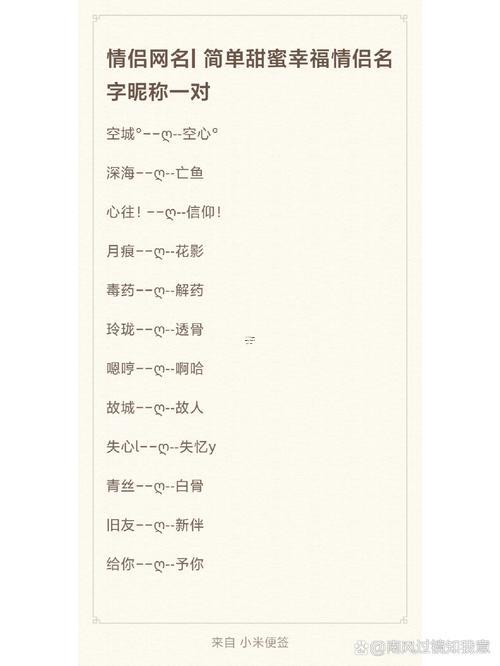 獨(dú)一無二的情侶游戲名字