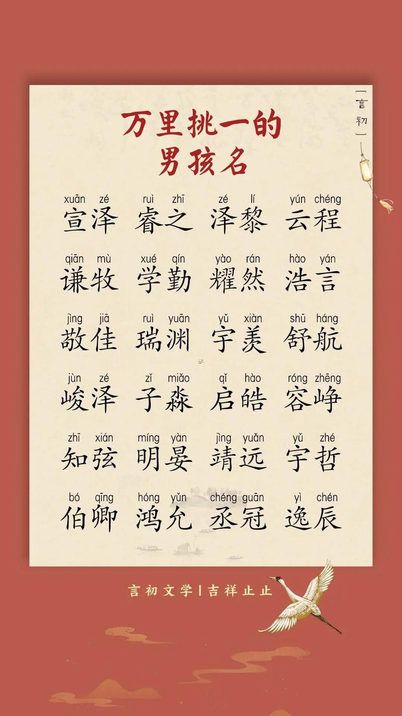 好聽的男孩名字大全