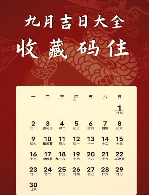 宜提車的黃道吉日查詢9月