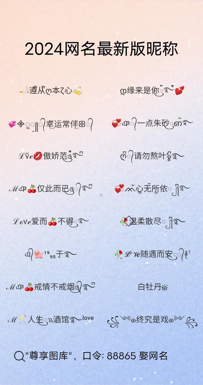 2024很經(jīng)典的情侶網(wǎng)名大全