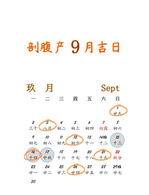 剖腹產(chǎn)2025年9月吉日