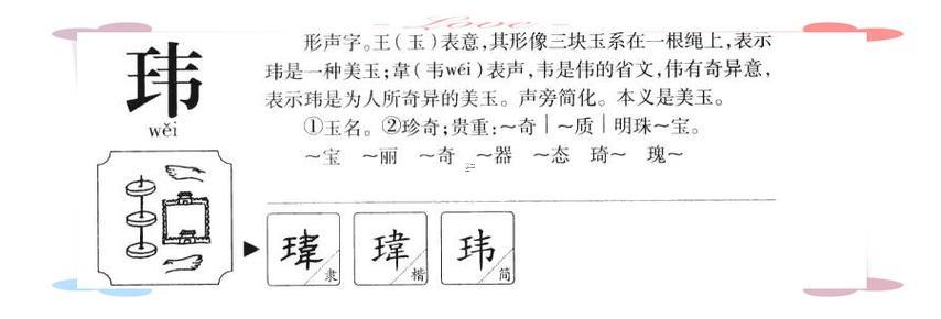 瑋字取名啥東西寓意