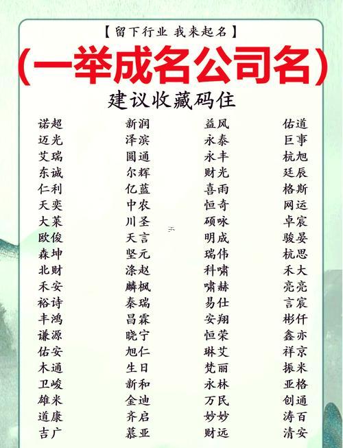 公司取名大全免費
