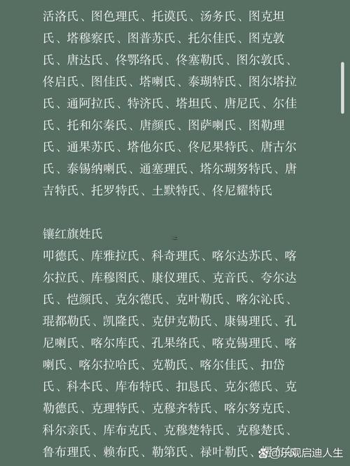 八旗姓氏