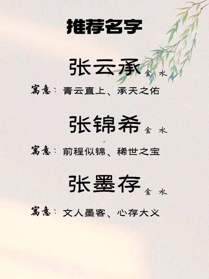 姓張的起名男孩四個(gè)字