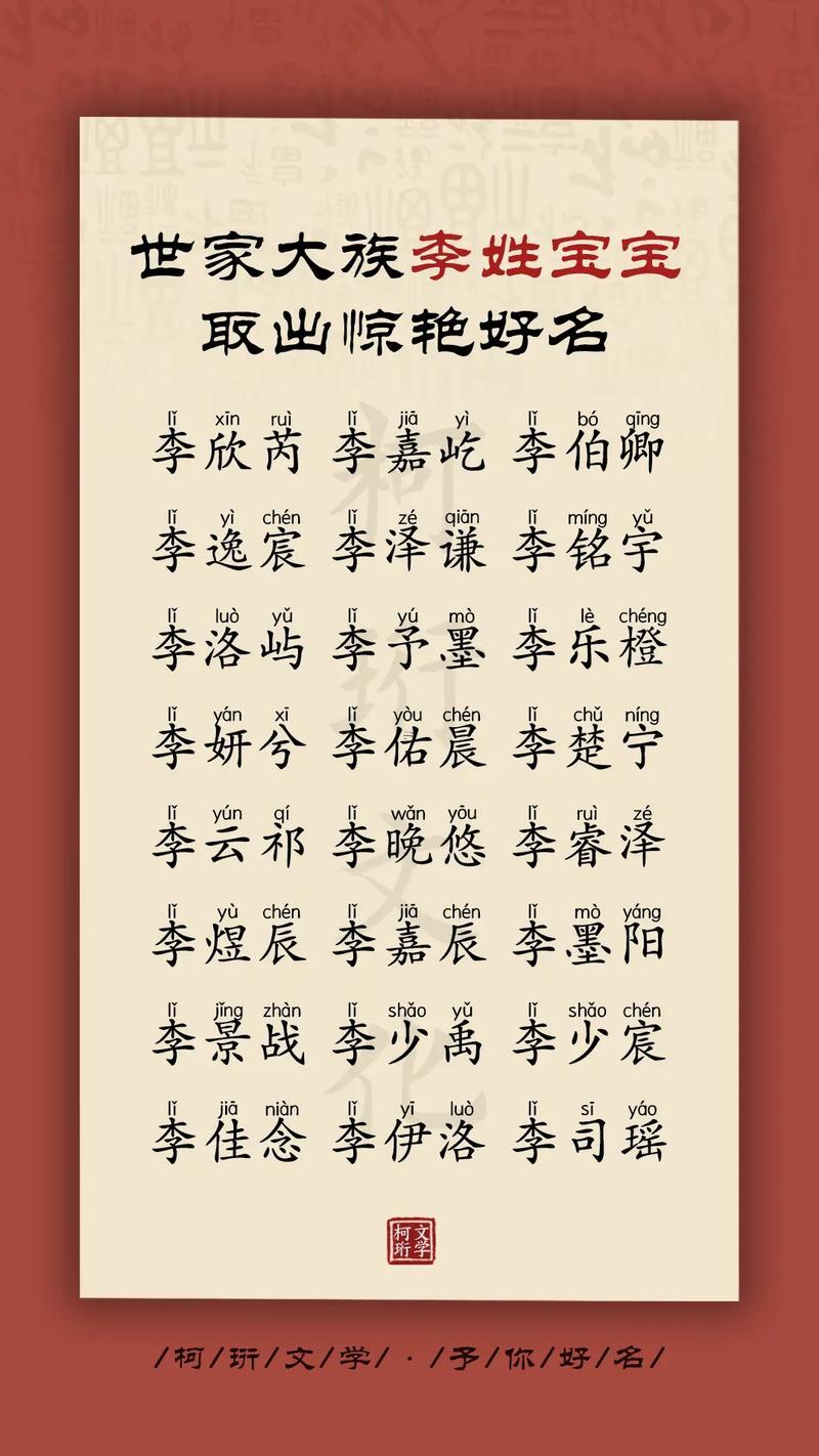 李姓男孩名字