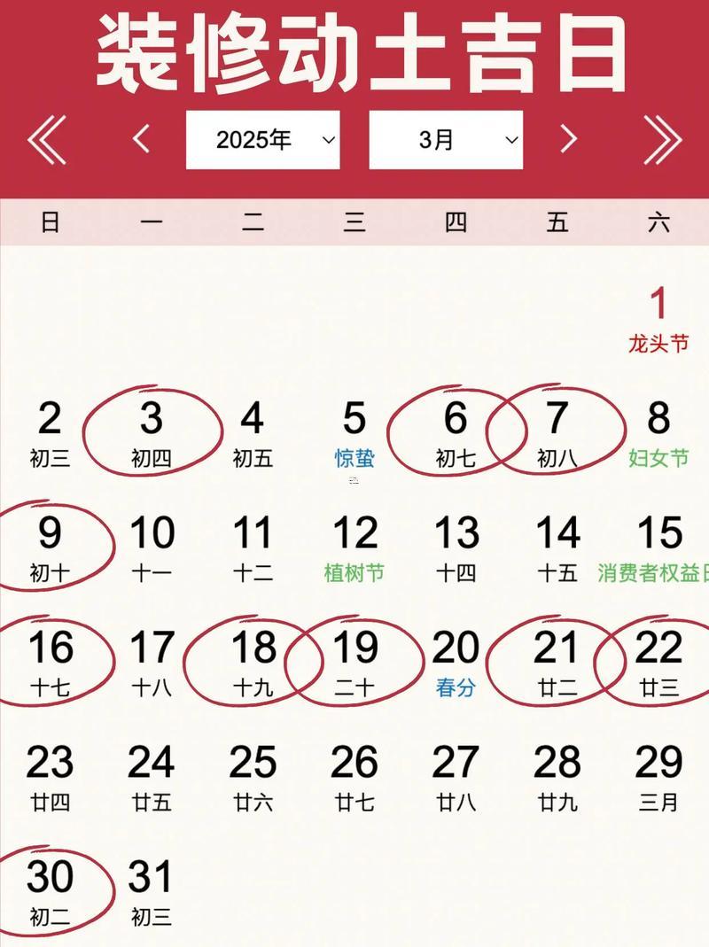 動(dòng)工裝修黃道吉日
