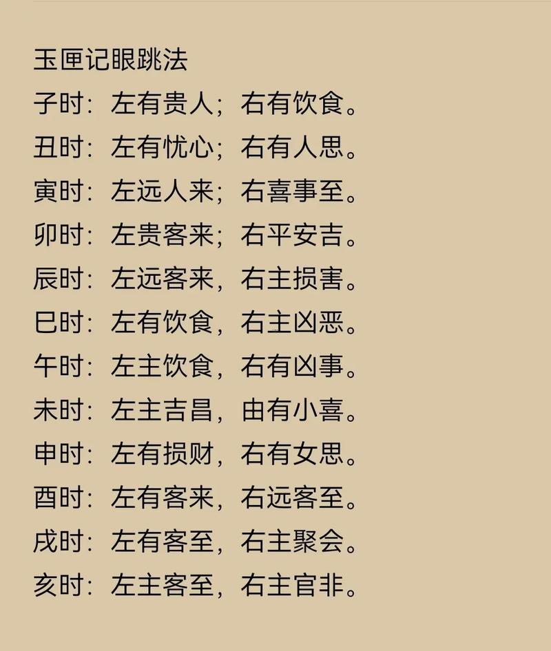 眼跳吉兇