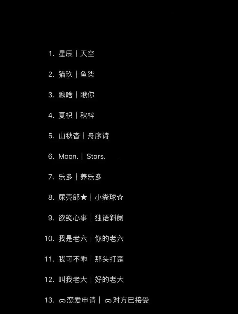夢(mèng)幻情侶名