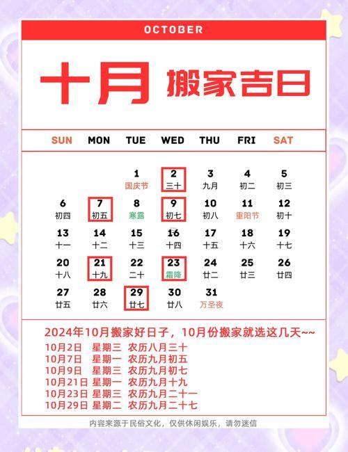 2025年10月搬家吉日查詢
