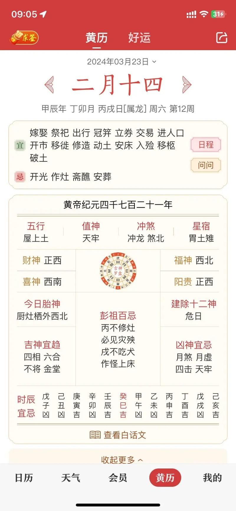 看黃歷查吉日