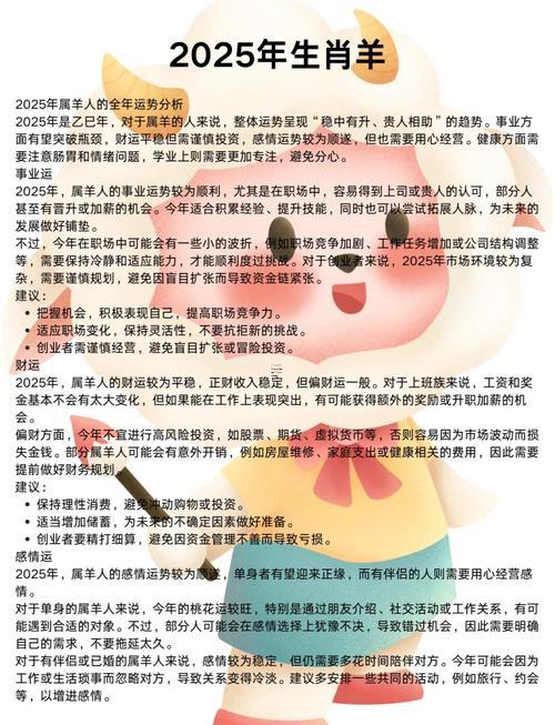 2025年屬羊人得全年運(yùn)勢(shì)詳解
