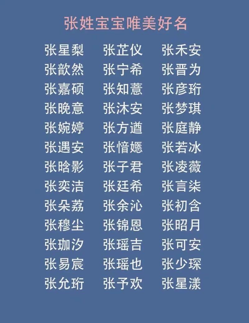 張姓男孩名字大全
