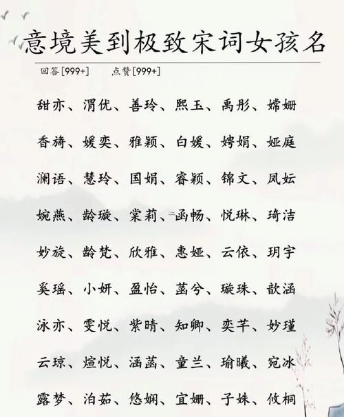 女生的名字