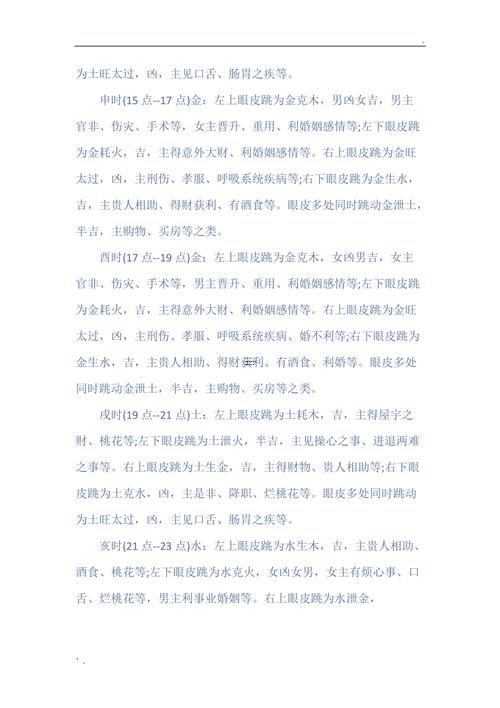 12時辰眼皮跳測吉兇禍福