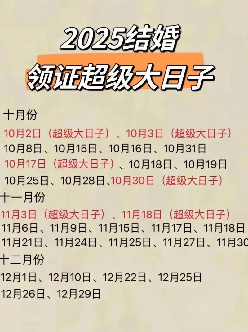 2025年12月最佳結(jié)婚吉日
