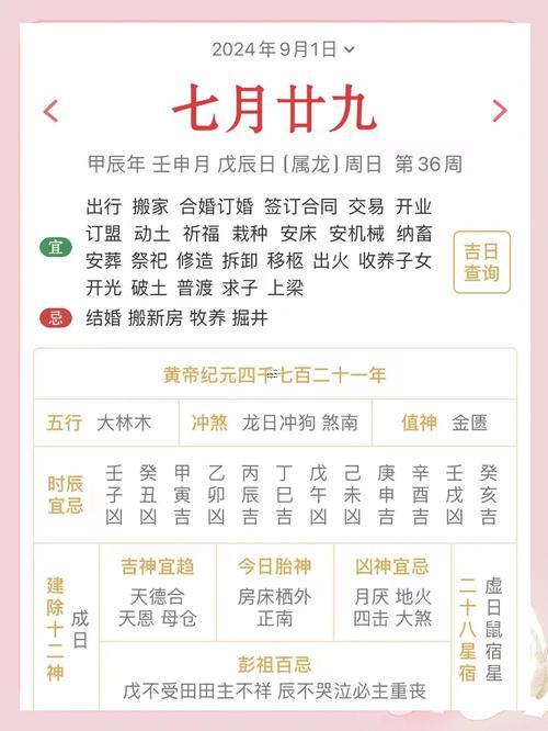 9月份安床吉日一覽表