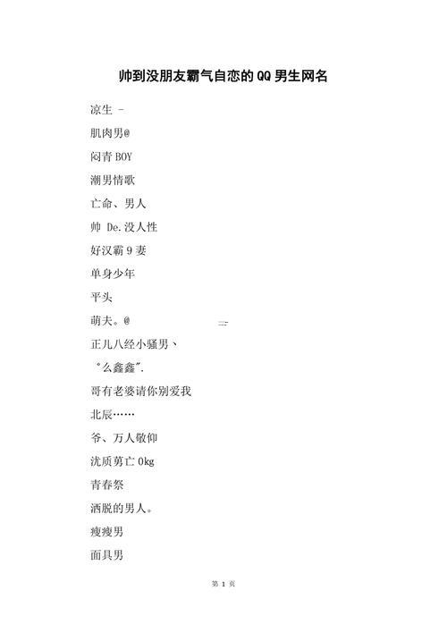 最帥得qq名