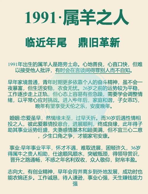 1991年屬羊是什么血型