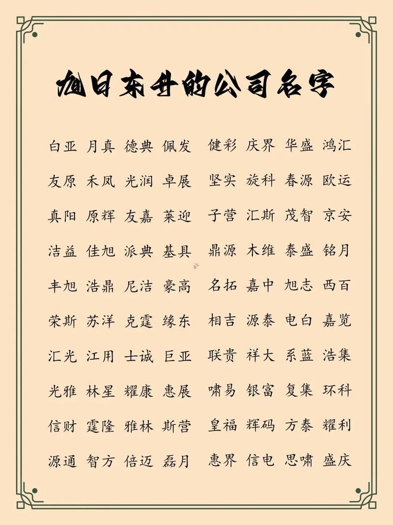 公司起名大全2021最新版的