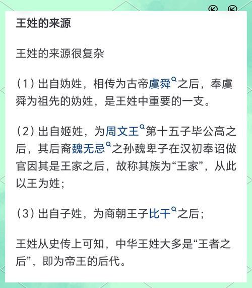 姓王的來歷