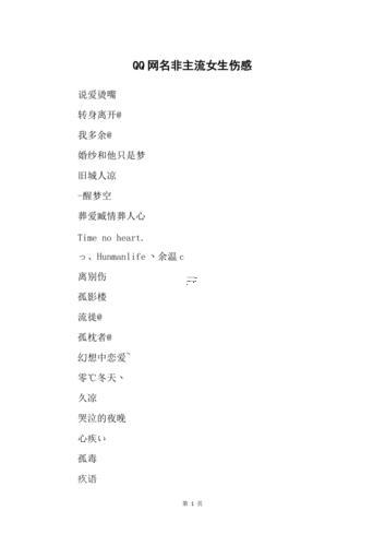 女得qq名字