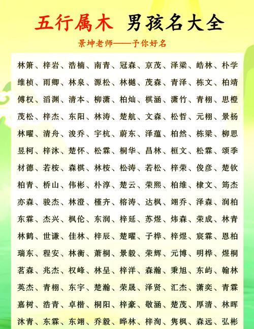 免費(fèi)男孩名字大全