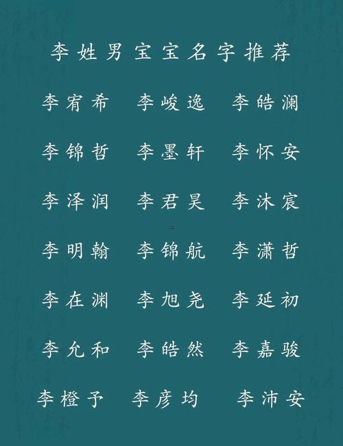 姓李的男孩名字
