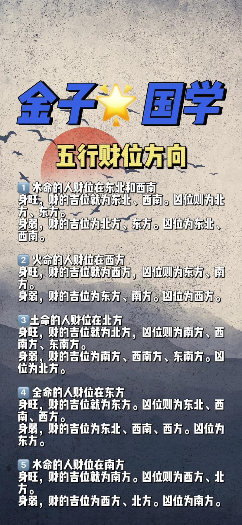 東西南北中對(duì)應(yīng)五行方位