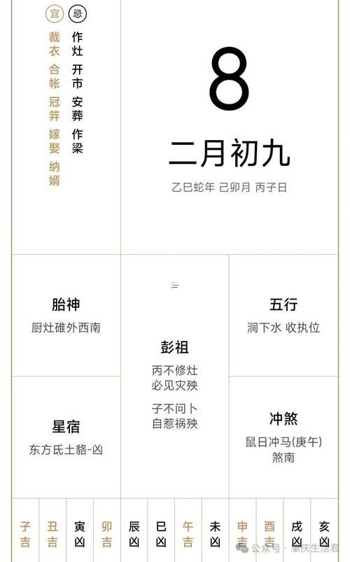 2025年8月黃歷黃道吉日大全