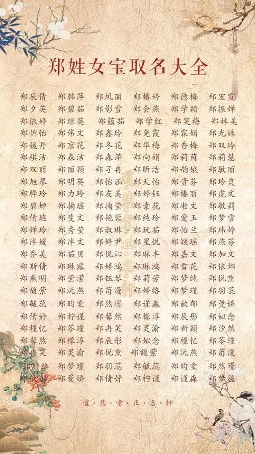 鄭姓女孩起名
