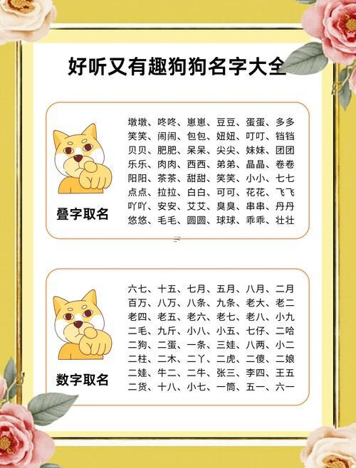 形形色色寵物狗的名字