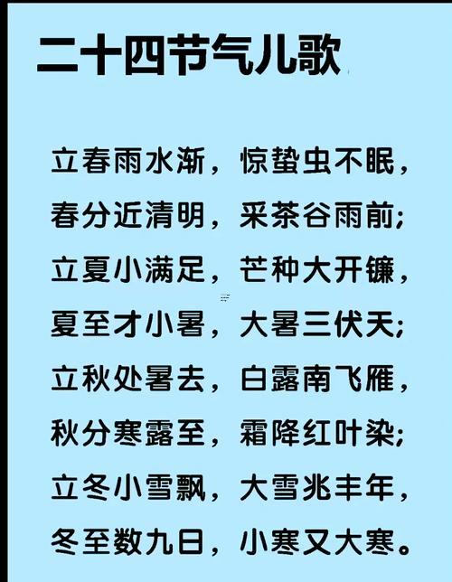 二十四節(jié)氣表順口溜