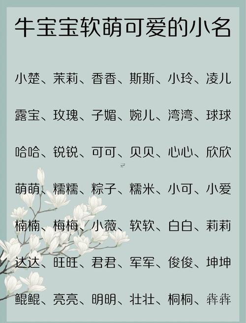 可愛俏皮的寶寶乳名