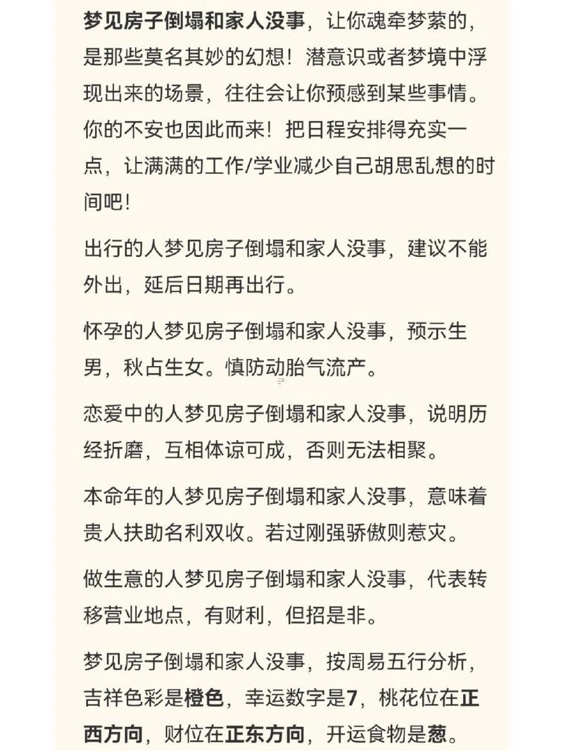 夢(mèng)到房子塌了