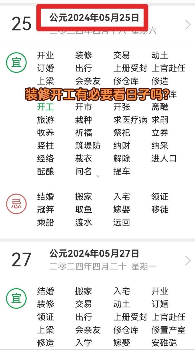 2025年12月裝修黃道吉日